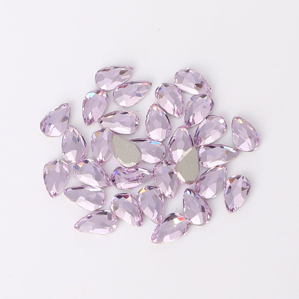 Raindrop Shape Multi Colors Small Size Glass Beveled Flat Back Fancy Rhinestones For Nail Art