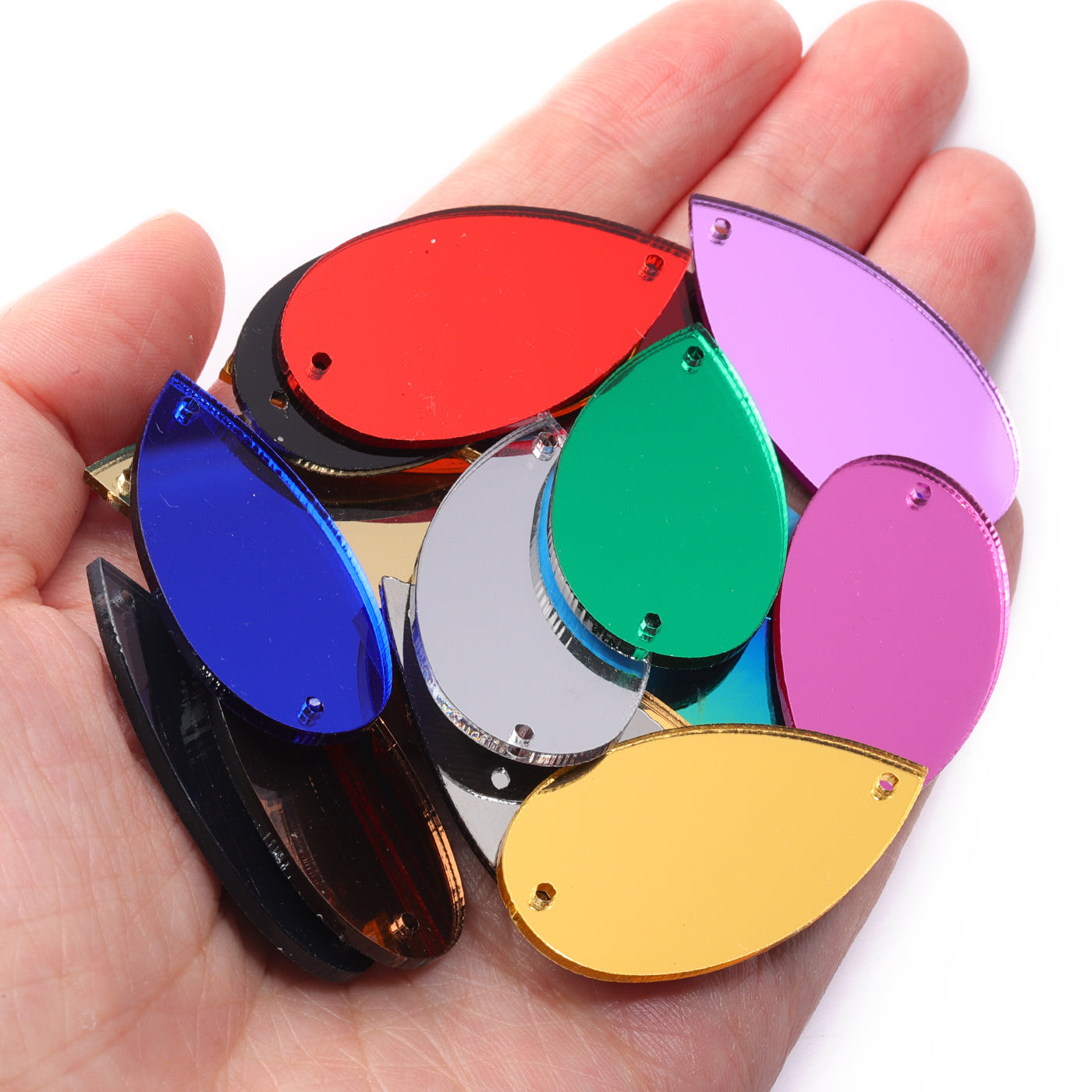 Drop Shape Multi Colours Acrylic Sew-On Mirror til dansekostume