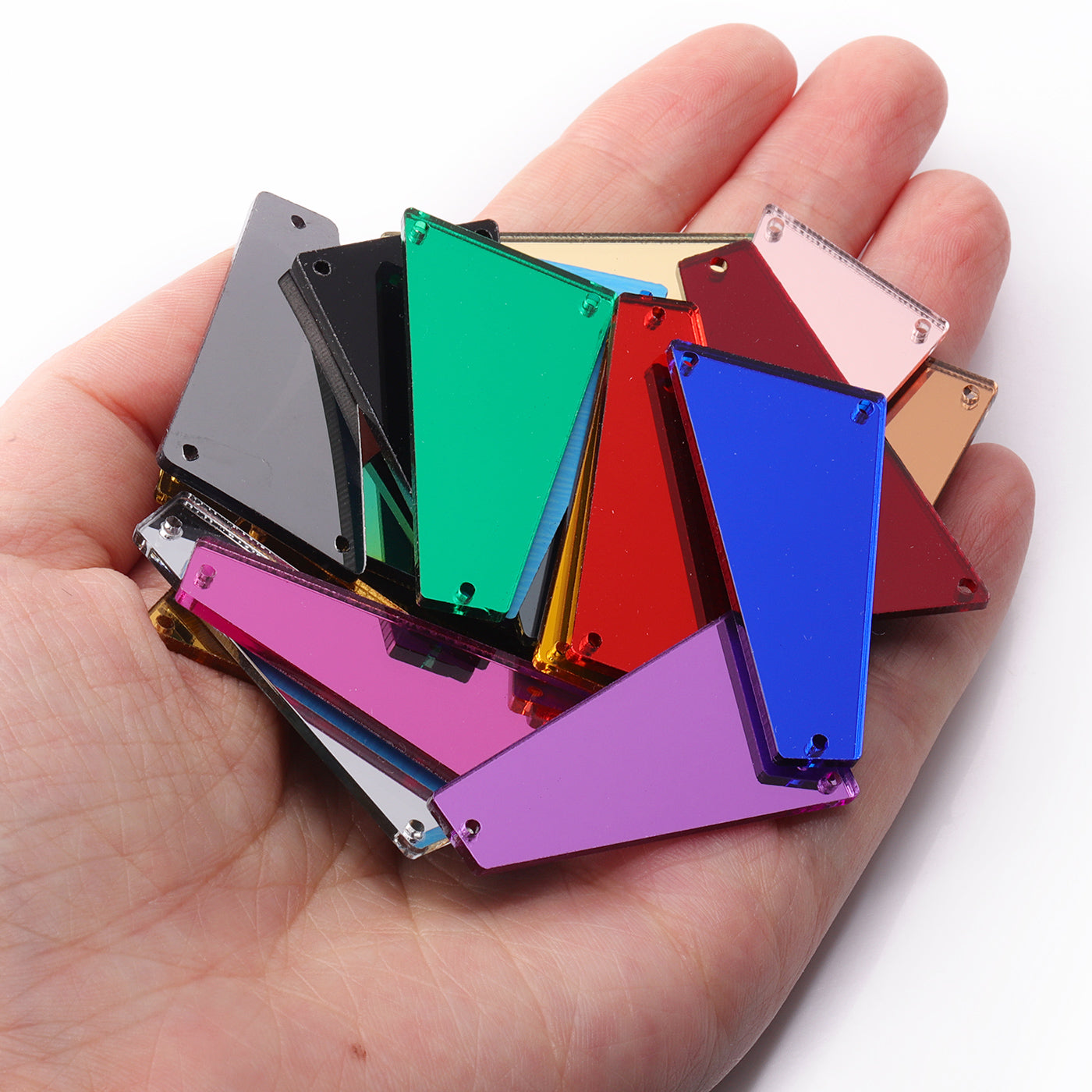 Oblique Trapezoid Shape Multi Colors Acrylic Sew-on Mirror For Dance Costume