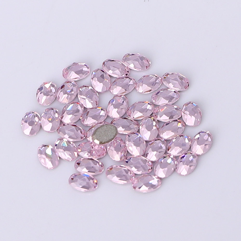 Oval Shape Multi Colors Small Size Glass Beveled Flat Back Fancy Rhinestones For Nail Art