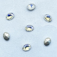 Moonlight Oval Shape Glass Pointed Back Fancy Rhinestones