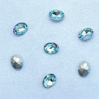 Blue Fairy Oval Shape Glass Pointed Back Fancy Rhinestones WholesaleRhinestone