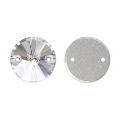 Silver Shade Rivoli  Shape High Quality Glass Sew-on Rhinestones