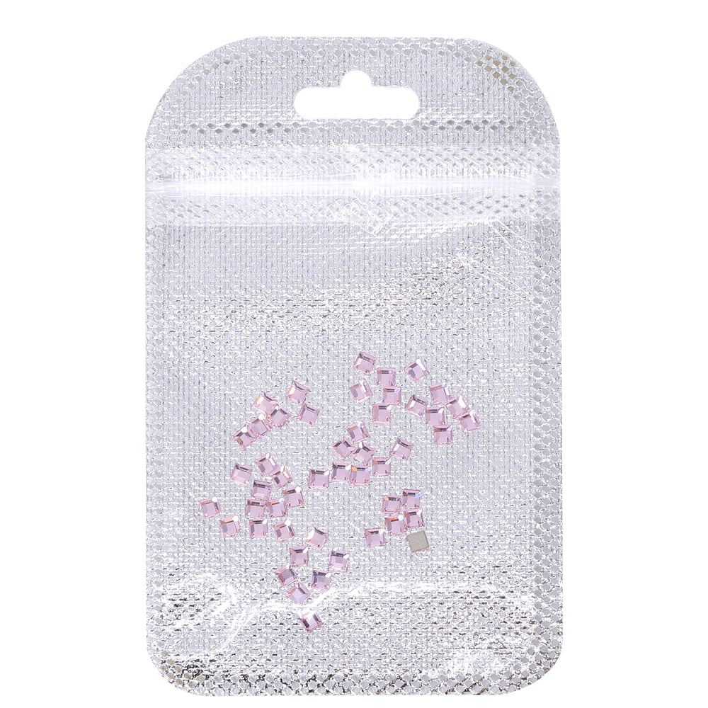 Square Shape Multi Colors Small Size Glass Beveled Flat Back Fancy Rhinestones For Nail Art