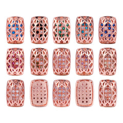 Cushion Rectangle Shape Rose Gold Plated High-Quality Sew-on Alloy Charms Inlaid Cubic Zirconia