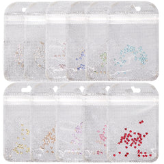 Heart Shape Multi Colors Small Size Glass Beveled Flat Back Fancy Rhinestones For Nail Art