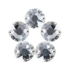 Silver Shade XIRIUS Round Shape High Quality Glass Sew-on Rhinestones