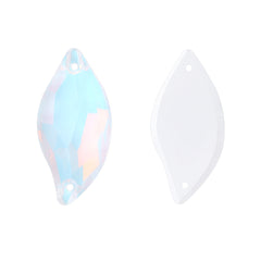 Crystal AM Diamond Leaf Shape High Quality Glass Sew-on Rhinestones