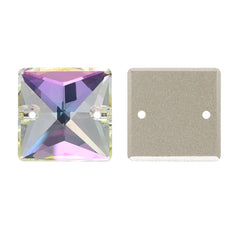 Luminous Green Square Shape High Quality Glass Sew-on Rhinestones