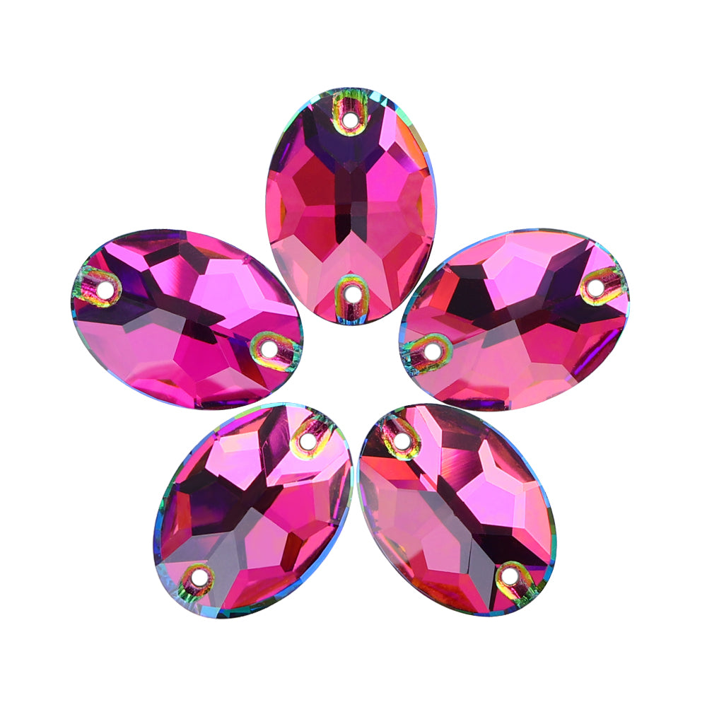 Vitrail Medium Oval Shape High Quality Glass Sew-on Rhinestones