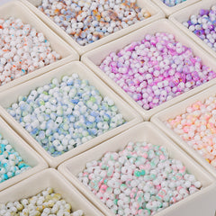 Various Colors Rainbow Effect Peanut Beads Shape Glass Seed Beads