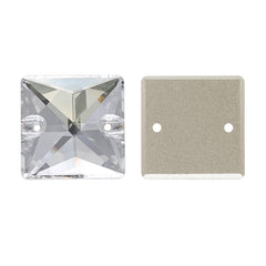 Silver Shade Square Shape High Quality Glass Sew-on Rhinestones