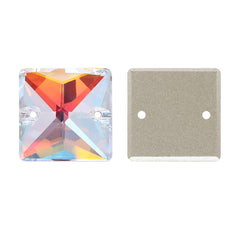 Light Crystal AB Square Shape High Quality Glass Sew-on Rhinestones