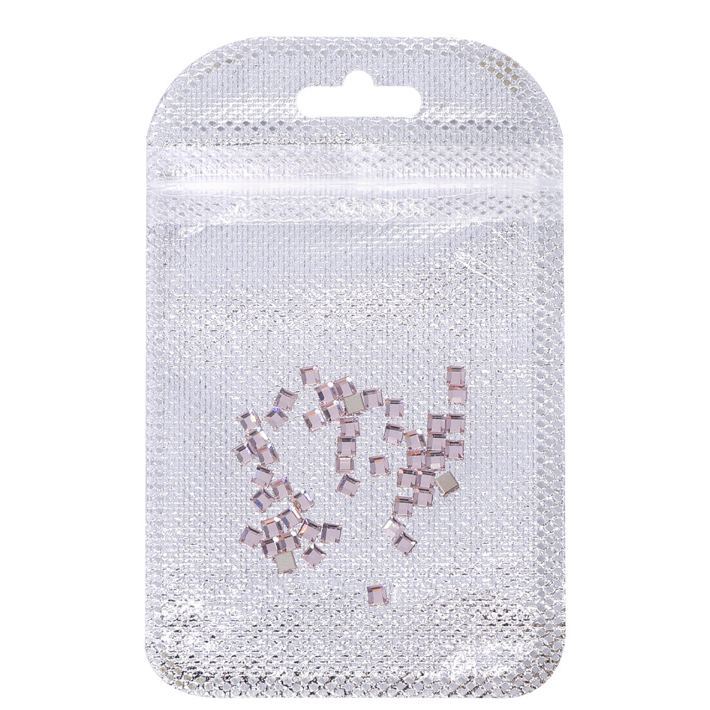 Square Shape Multi Colors Small Size Glass Beveled Flat Back Fancy Rhinestones For Nail Art