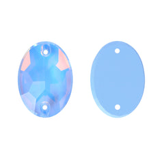 Light Sapphire AM Oval Shape High Quality Glass Sew-on Rhinestones