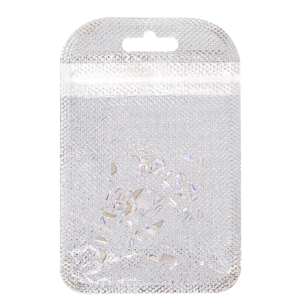 Trapeze Shape Multi Colors Small Size Glass Beveled Flat Back Fancy Rhinestones For Nail Art