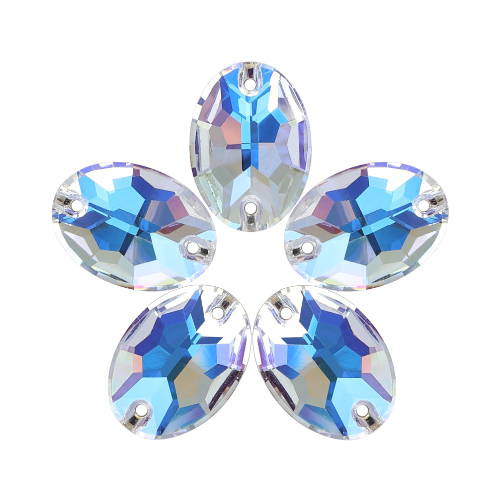 Moonlight Oval Shape High Quality Glass Sew-on Rhinestones