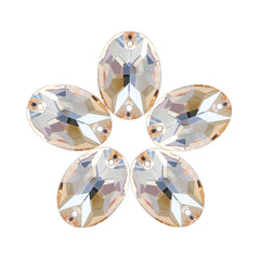 Golden Shadow Oval Shape High Quality Glass Sew-on Rhinestones