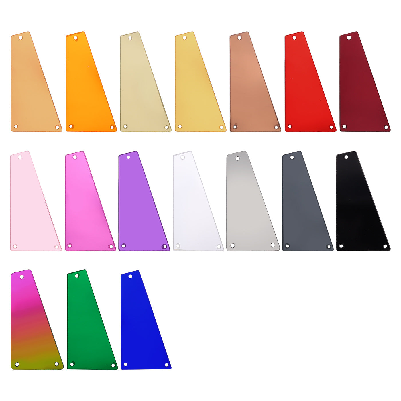 Forma de trapezoides oblíquos Multi-Colors ACRYLIC Sew-On Mirror para fantasia de dança