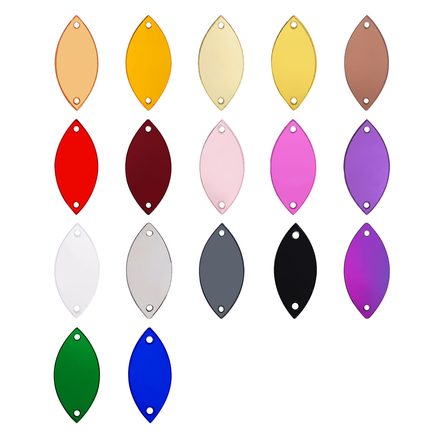 Navette  Shape Multi Colors Acrylic Sew-on Mirror For Dance Costume WholesaleRhinestone