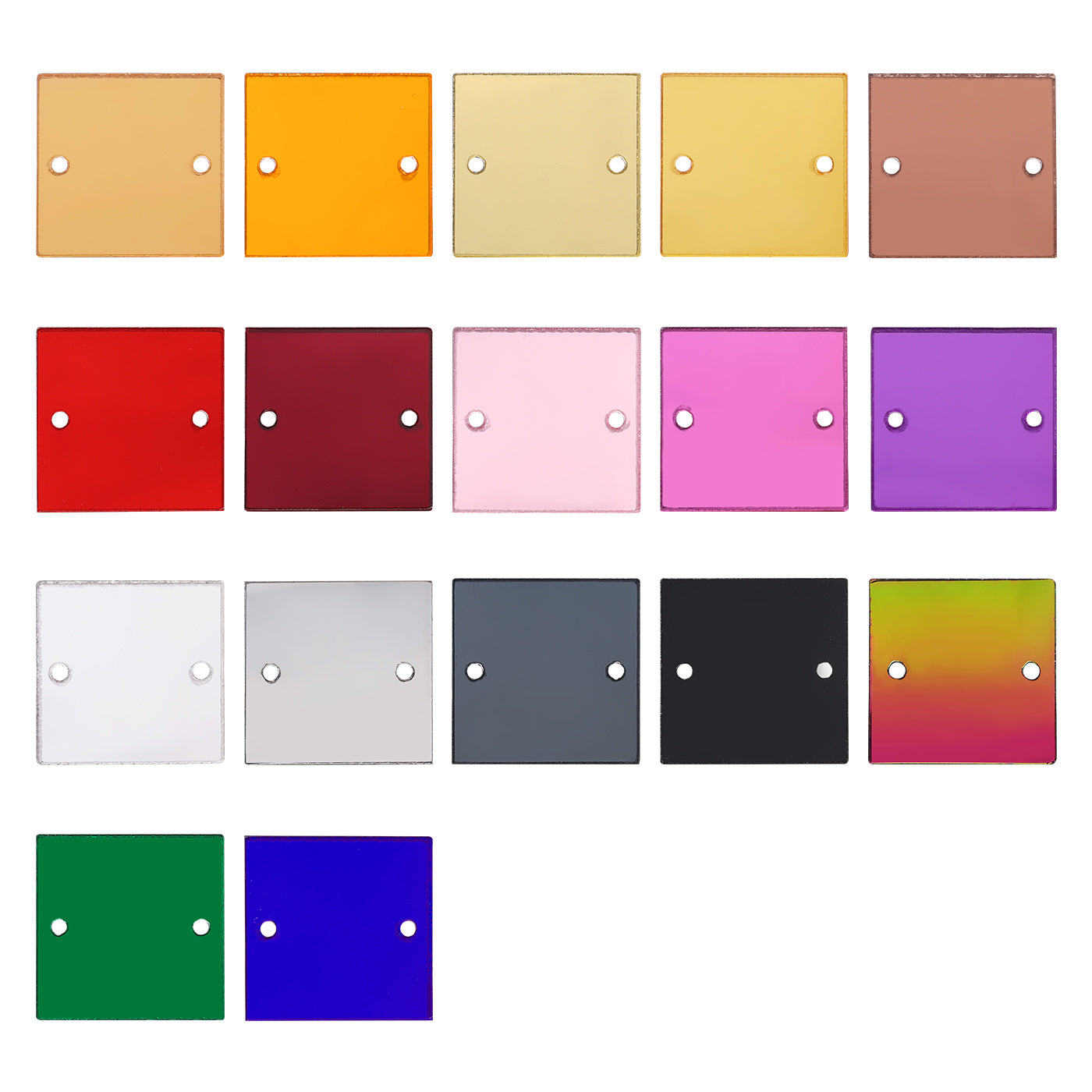 Forma quadrada Multi-Colors Cores acrílico Espelho de costura para fantasia de dança