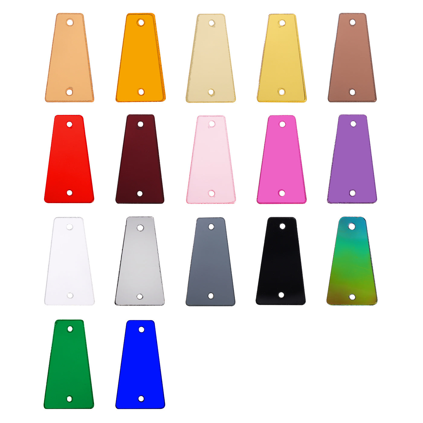 Trapezoid Shape Multi Colors Small Sizes Acrylic Sew-on Mirror For Dance Costume WholesaleRhinestone