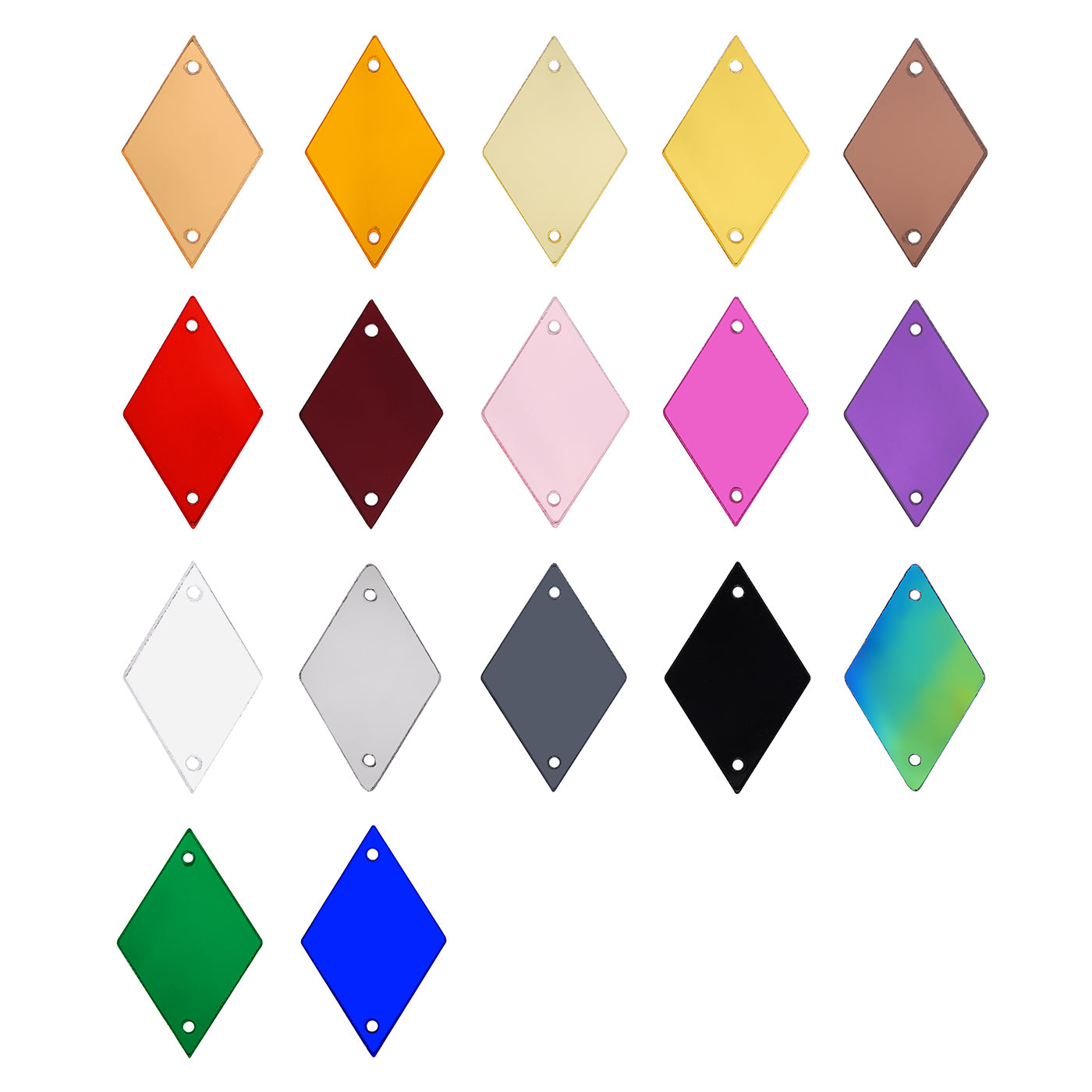 Rhombus Shape Multi Colors Acrylic Sew-on Mirror For Dance Costume WholesaleRhinestone