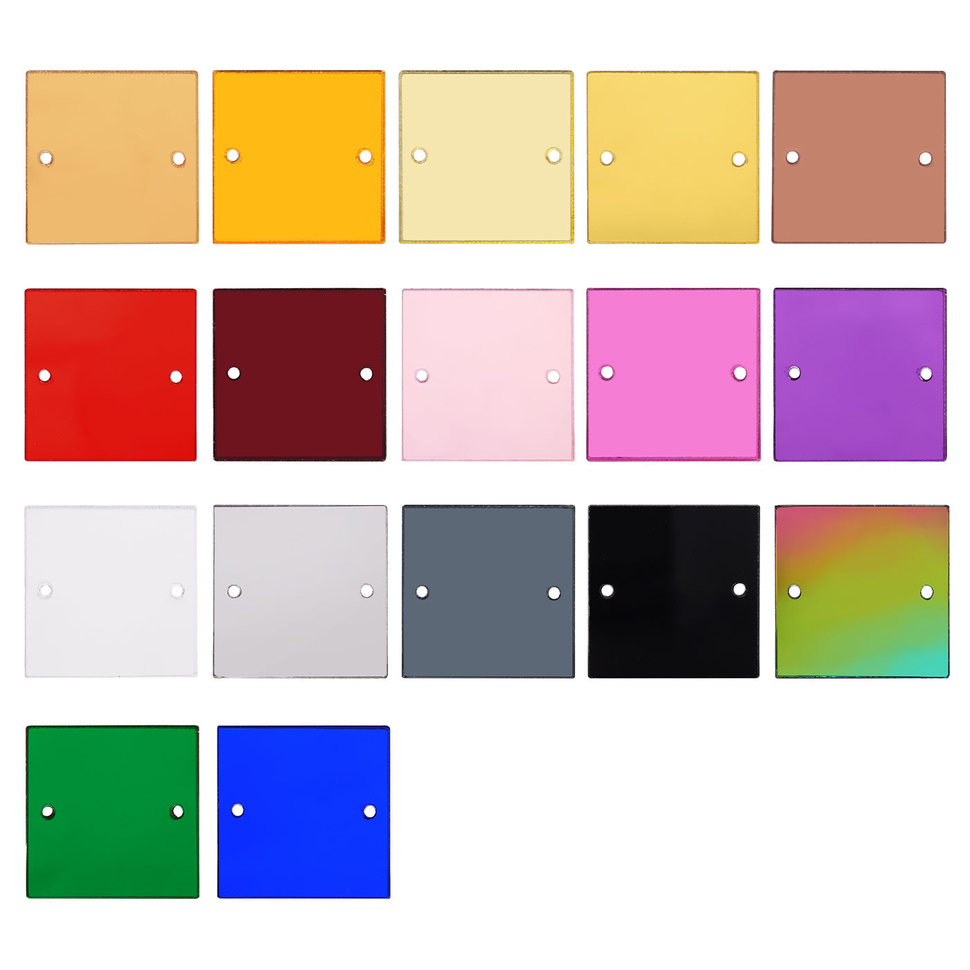 Forma quadrada Multi-Colors Cores acrílico Espelho de costura para fantasia de dança