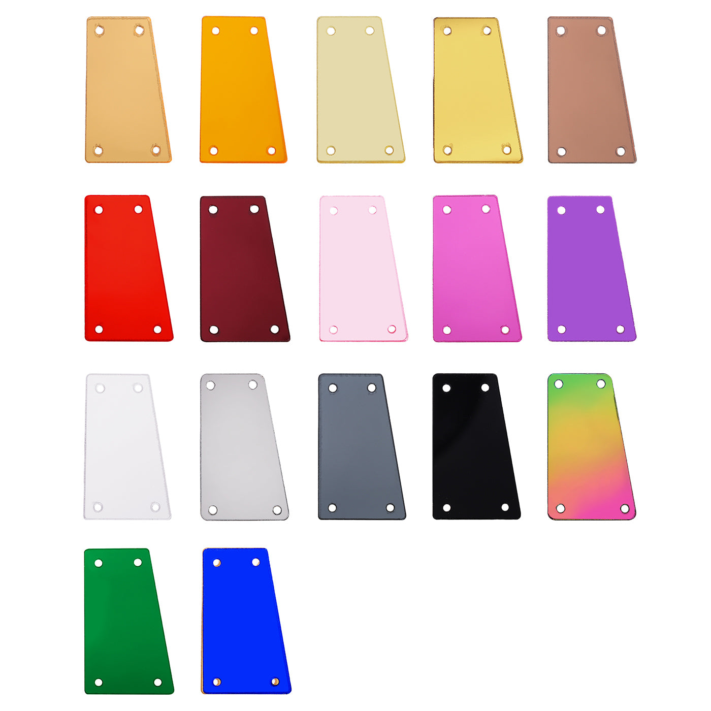 Trapezoid Shape Multi Colors Small Sizes Acrylic Sew-on Mirror For Dance Costume