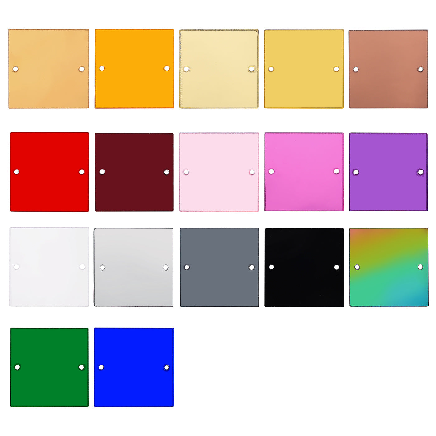 Forma quadrada Multi-Colors Cores acrílico Espelho de costura para fantasia de dança