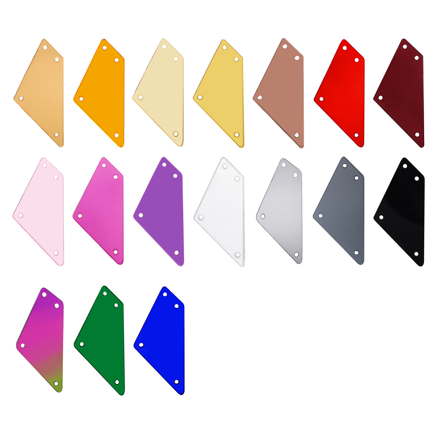 Forma de trapezoides oblíquos Multi-Colors ACRYLIC Sew-On Mirror para fantasia de dança