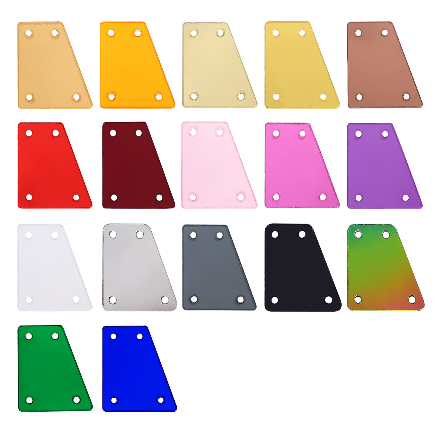 Trapezoid Shape Multi Colors Small Sizes Acrylic Sew-on Mirror For Dance Costume