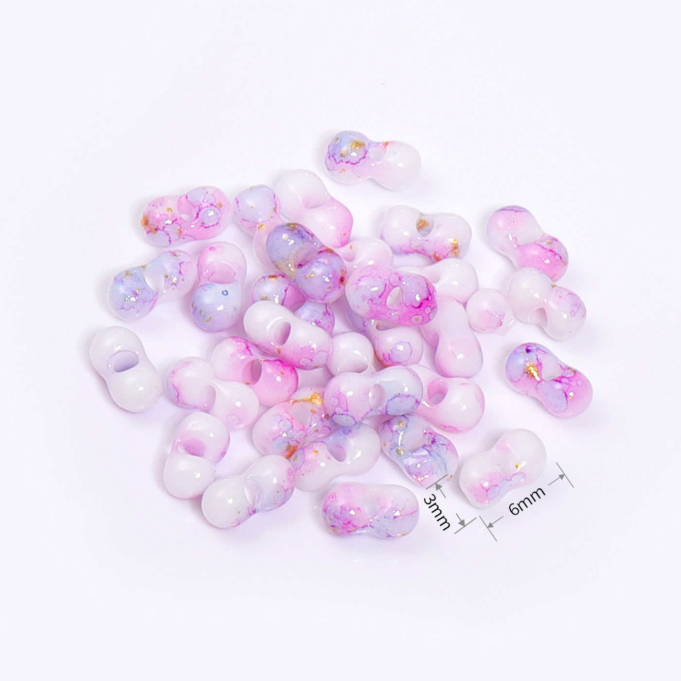 Various Colors Rainbow Effect Peanut Beads Shape Glass Seed Beads