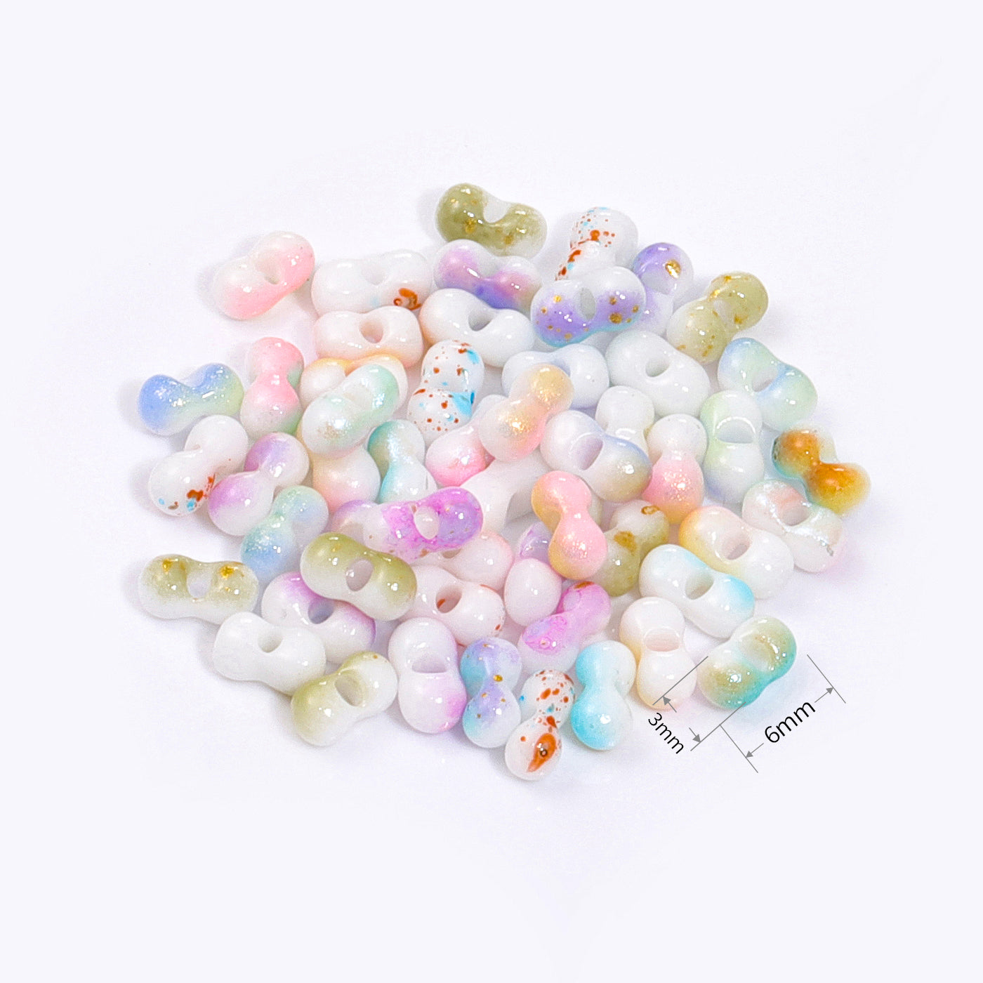 Various Colors Rainbow Effect Peanut Beads Shape Glass Seed Beads In Bulk Package