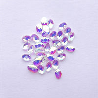 Oval Shape Crystal AB Unfoiled Flat Back Fancy Rhinestones WholesaleRhinestone