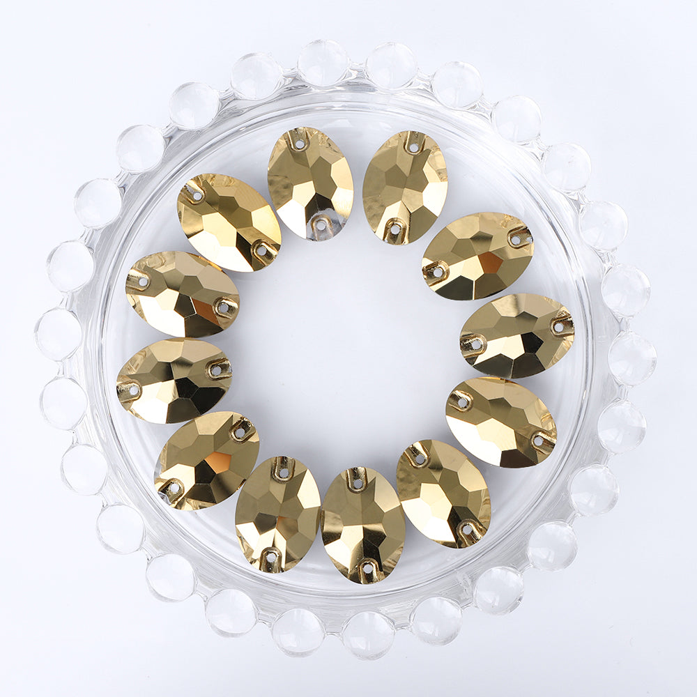 Dorado Oval Shape High Quality Glass Sew-on Rhinestones