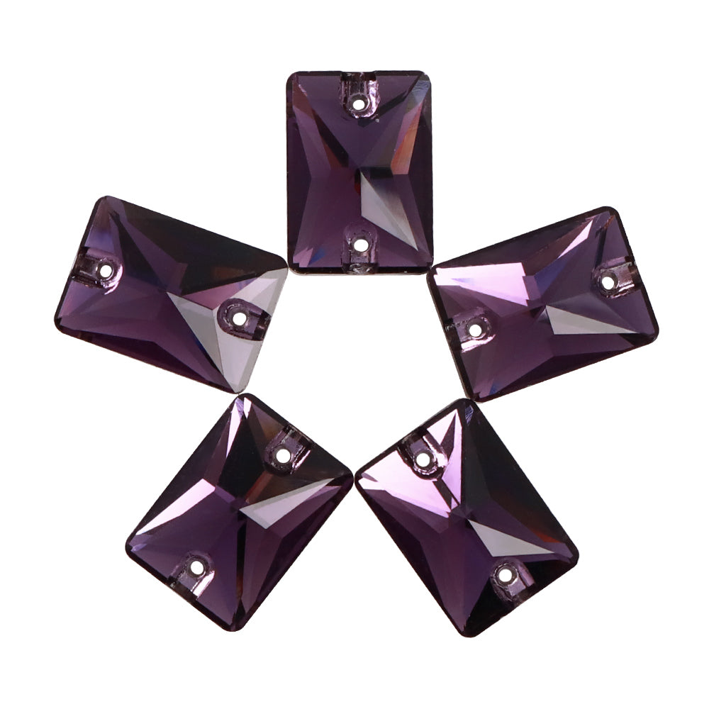 Amethyst Rectangle Shape High Quality Glass Sew-on Rhinestones WholesaleRhinestone