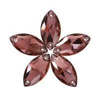 Burgundy Navette Shape High Quality Glass Sew-on Rhinestones WholesaleRhinestone