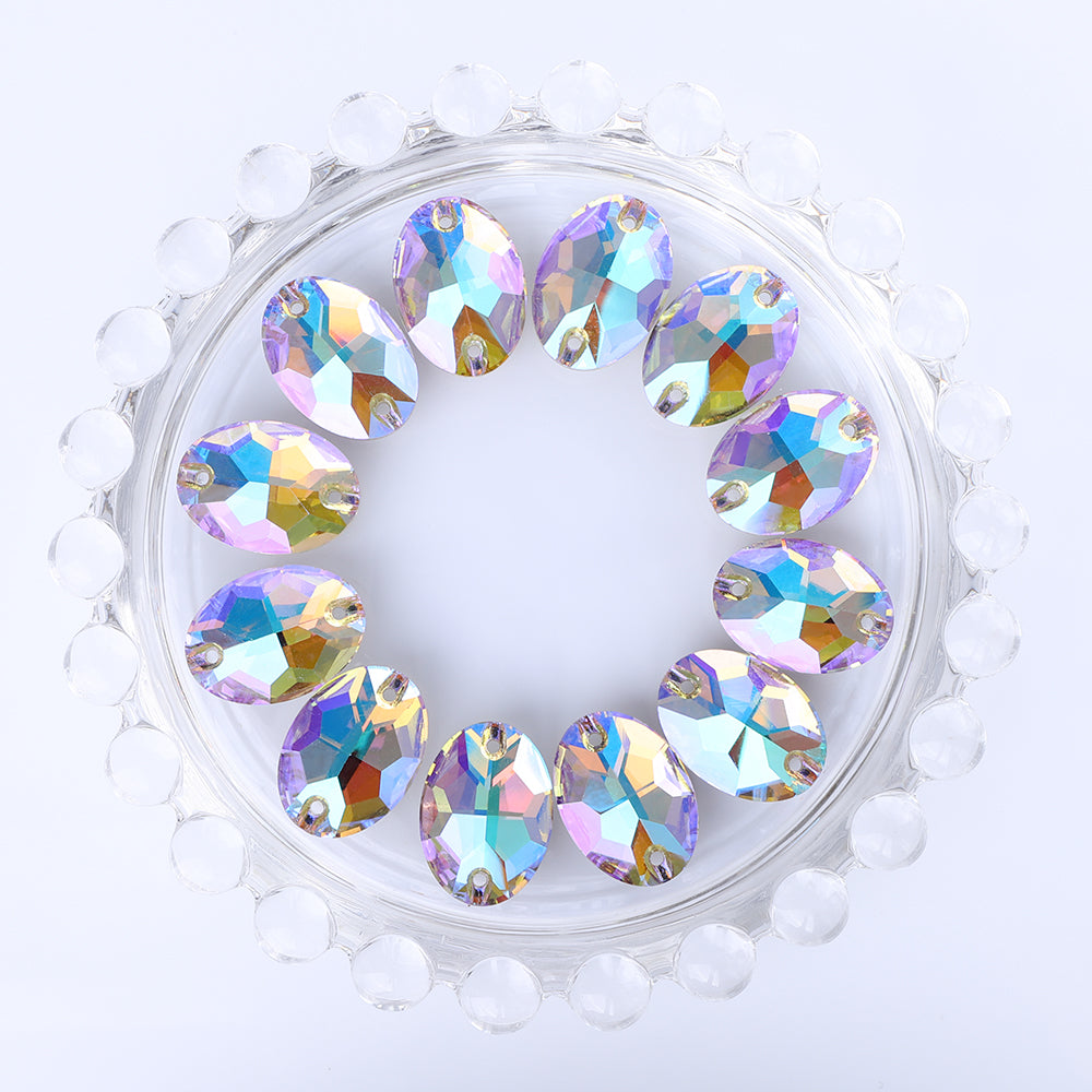 Paradise Shine Oval Shape High Quality Glass Sew-on Rhinestones