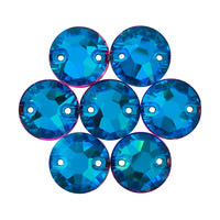 Bermuda Blue XIRIUS Round Shape High Quality Glass Sew-on Rhinestones WholesaleRhinestone