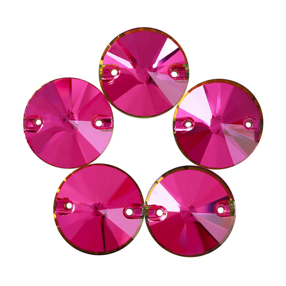 Vitrail Rose Rivoli  Shape High Quality Glass Sew-on Rhinestones WholesaleRhinestone