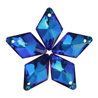 Bermuda Blue Rhombus High Quality Glass Rhinestone Pendant WholesaleRhinestone