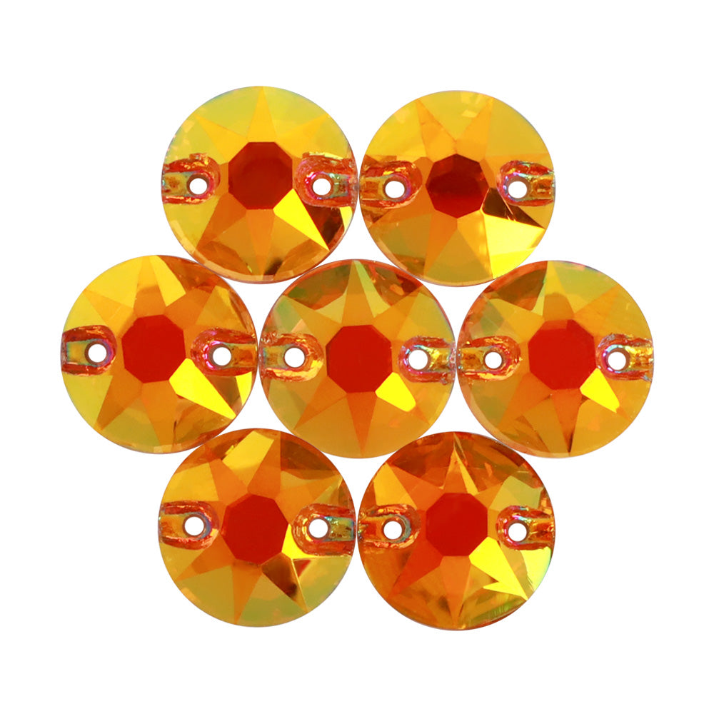 Copper XIRIUS Round Shape High Quality Glass Sew-on Rhinestones WholesaleRhinestone