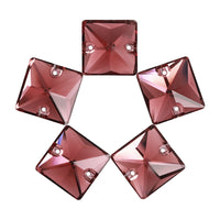 Burgundy Square Shape High Quality Glass Sew-on Rhinestones WholesaleRhinestone