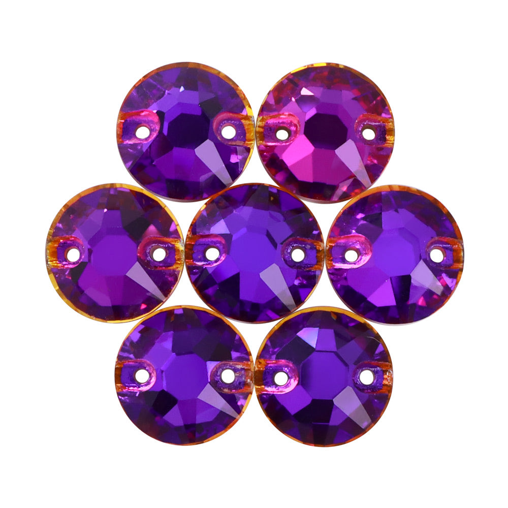 Violet Blue XIRIUS Round Shape High Quality Glass Sew-on Rhinestones WholesaleRhinestone