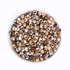 Golden Shadow Glass Flat Back Rhinestones Silver Back In Bulk WholesaleRhinestone