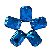 Bermuda Blue Octagon Shape High Quality Glass Sew-on Rhinestones WholesaleRhinestone