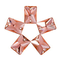 Light Peach Rectangle Shape High Quality Glass Sew-on Rhinestones WholesaleRhinestone