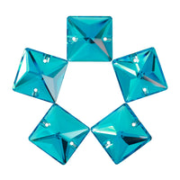 Aquamarine Square Shape High Quality Glass Sew-on Rhinestones WholesaleRhinestone