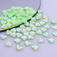 Heart Shape Mocha Light Green Flat Back Fancy Rhinestones WholesaleRhinestone